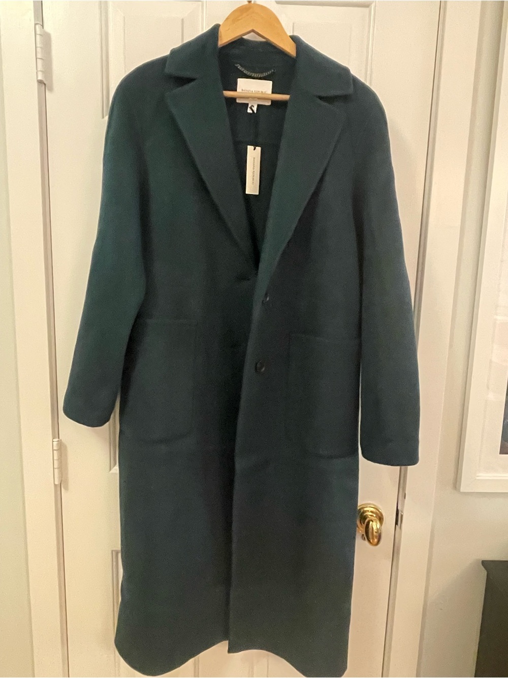 Banana Republic Dark green Single-Breasted Wool Coat